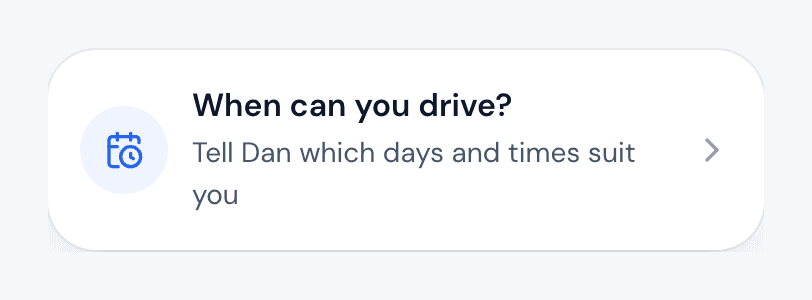 The When can you drive? card on the learner dashboard